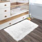 Latepis White Sheepskin Rug 2x3 Faux Fur Sheepskin Rug for Living Room Fluffy Washable Rugs for Bedroom Luxury Room Decor Furry Rugs Rectangle