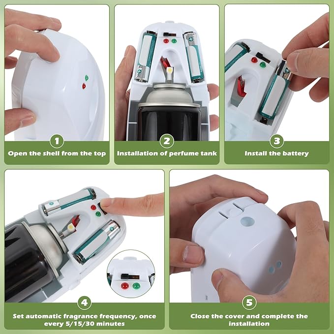 2PCS Automatic Air Freshener Spray Dispenser - Commercial and Home Use - Multiple Time Scent/Mist Release Settings for Room/Restroom Sprayer,Air Freshener not Included,White