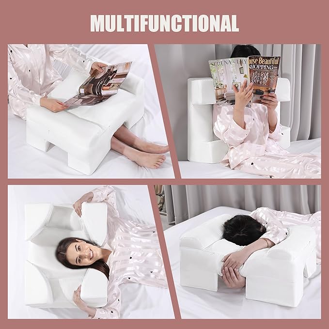 HOMBYS Side Sleeper Pillow with Arm Hole, Shredded Foam Shoulder Pillow for Neck & Shoulder Pain Relief, Multi-Angle Armholes for Different Sleeping Positions, Ergonomic Arm Holes Positioner