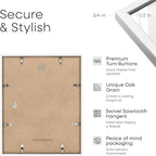 Homeforia 16x20 Diploma White Frame, High End Oak 16 x 20 Certificate Wood Frames with Mat 14 by 17 inch, 20x16 Document Frame Matted to 14x17, Wooden Degree Frames, Tempered Glass, Wall Kit, Set of 1