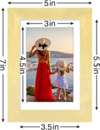 Vittanly 4x6 Picture Frames Set of 9, Shatter Resistant Plexiglass, Display 3.5x5 Pictures with Mat or 4x6 without Mat, Photo Frames for Wall or Tabletop, Engineered Wood, Gold