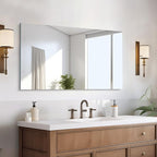 Frameless Mirror, 24x40 Inch Rectangle Bathroom Mirrors for Wall, Upgraded Shatterproof Large Vanity Mirror Over Sink with Polished Edge for Bathroom, Bedroom, Living Room and Entryway