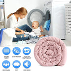 EASELAND Full Size Down Alternative Comforter - Quilted Duvet Insert for All Seasons, Soft Lightweight with Corner Tabs, Summer Winter Warm Bedding, Pink 82×86 Inches