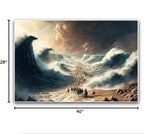 XWNLTEPK Moses Parted Red Sea Figures Jesus Bible Art Modern Poster Jesus Print Art Bible Home Decor Boho Wall Christian Canvas Art Poster