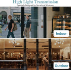 Window Film Transparent Heat Control UV Blocking, 70% VLT Window Tint for Shopfront Glass with Installation Tools, PET Material, Ideal for Stores, Glass Doors and Display Windows, 17.5Inch×196.9Inch