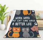 HGOD DESIGNS Cats Throw Blanket Funny Cat Blanket Animals Pet Pattern s Flannel Soft Warm Cozy Fuzzy 40"x50" Throw Blanket for for Women and Men