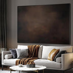 SIGNWIN 46"x60" Extra Large Framed Wall Art Dark Brown Abstract Moody Illustration for Home Living Room Bedroom Decor (Frame Assembly Required)