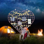 Grid Photo Wall Panels - 22.4"x20.4" Heart Shape Iron Rack Art Wire Board, Wall Grid Organizer, DIY Photo Frame for Home, Office, Kitchen, Bedroom, Christmas Gifts - Pink