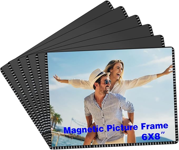 Magnetic Photo Frame 6x8 For Refrigerator,Picture Sleeve Magnet Holders 6 PCS