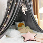 Kertnic Decor Canopy for Kids Bed, Soft Smooth Playing Tent Canopy Girls Room Decoration Princess Castle, Dreamy Mosquito Net Bedding, Children Reading Nook Canopies in Home (Gray)