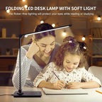 Desk Lamp, LUJOLUMIN Desk Light, Dimmable Reading Lamp,CRI>90, 700 Lumen, 3 Brightness Levels, Touch Control, LED Foldable Led Lamp for Kids, Working, Office, Study