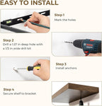 36 Inches Floating Shelves for Wall, 9.3" Deep Long Floating Shelves Set of 2, Large Display & Storage Shelf, Wall Shelf for Bathroom Bedroom Living Room Kitchen Office, Rustic Brown