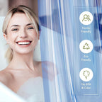 AmazerBath Extra Long Shower Curtain Liner, Clear Blue Shower Liner 84 Inches Long, 72x84 Plastic Shower Curtain Liners, Cute Tall Shower Liner, PEVA Bathroom Shower Curtain Liners & 3 Magnets