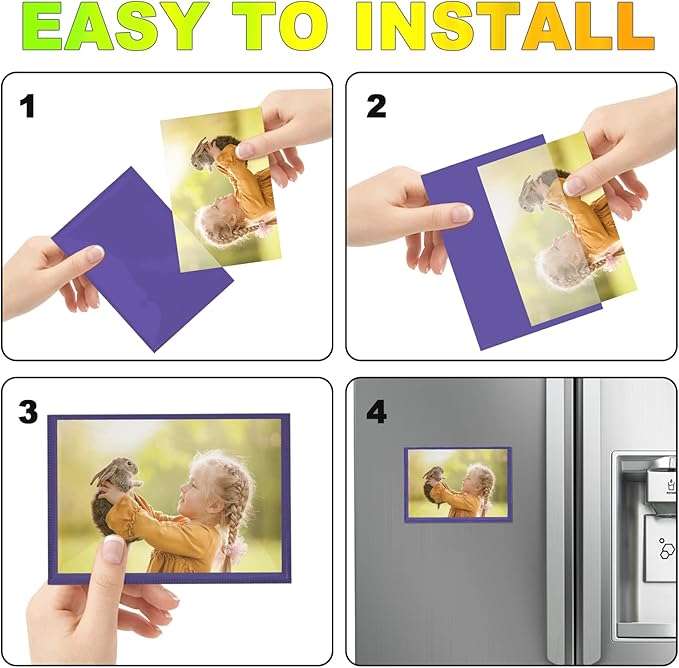 Purple Magnetic Picture Frame 4X6 for Refrigerator 10 Pack,Photo Magnets Sleeves