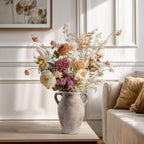 Sunddo 8 inch Rustic Vase for Home Decor, Farmhouse Terracotta Decorative Vase with Handles, Centerpiece Table Decorations, Distressed Living Room, Shelf, Mantle, Entryway, Table Decor