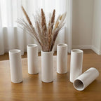 Modern White Ceramic Vase Set of 10 for Living Room Bedroom 7.08'' Minimalist Fresh Small Flower Vases for Bouquet Fake Plant Home Decor Office Fireplace Centerpieces Nordic Style 10 Pack