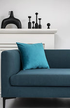 Throw Pillow Cases 16x16 Turquoise: 2 Pack Cozy Soft Velvet Square Decorative Pillow Covers for Farmhouse Home Decor