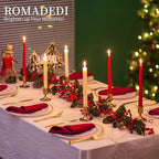 Romadedi Gold Candlestick Candle Holders for Taper, 12 PCS Gold Brass Color Candle Stick Candle Holder for Table Centerpiece, Wedding Reception, Festive Christmas Mantel Decoration or Home Decor