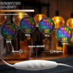 Make Today A Happy Day Neon Sign, Inspirational Colorful Letter Neon Light for Wall Decor, Dimmable Motivation LED Light Sign for Bar Cafe Restaurant Office Living Room Wedding
