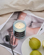 M&SENSE White Lazy - Clean Cotton & Jasmine Scented Natural Soy Wax Jar Candles for Home Decor 7.05oz 50 Hour Long Lasting Burning, Non Toxic Organic Natural Relaxing Candle for Women