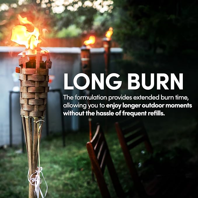 Smart Fuel Citronella Torch Fuel - Clean Burning, Biodegradable Formula with Extended Burn Time, Ideal for Oil Lamp, Tiki Torches for Outside Gatherings – 1 Quart, Pack of 1