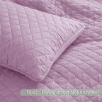 Exclusivo Mezcla Reversible Full Queen Quilt Bedding Set with Pillow Shams, Lightweight Quilts Queen Size, Soft Bedspreads Bed Coverlets for All Seasons - (Lilac, 90"x96")
