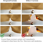 Fcosie Oak Fireproof Insulation Curtains for Kindergartens, Elderly Homes, Hospitals, Laboratory, Clinic | 80% Light Blocking Polyester Drapes with Antique Bronze Grommets, 66" Wx102 L, 2 Panels