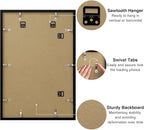 Vittanly 16x24 Picture Frames Set of 9, Shatter Resistant Plexiglass, Display 12x18 Pictures with Mat or 16x24 without Mat, Photo Frames for Wall or Tabletop, PVC Frame, Black