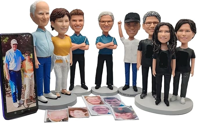 Customizing Bobblehead Figurine Personalized Sculpture Customized Photo bobblehead Doll, Birthday Gift, Gifts for mom and Friends, Corporate Gifts (One Person, 6.5 inches)