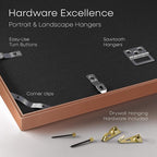 Homeforia A3 Picture Frame Rose Gold, High End Metal 11.7 x 16.5 inch Poster Frames with Mat 8.3 by 11.7 for Photo, A3 Size Frames Matted to A4 Print, 11.7x16.5 Hanging Frame, Tempered Glass, Set of 1