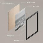 SIGNWIN Framed White Minimal Ocean Beach Seashore Coastals Wall Art, Set of 4 Landscape Colorful Wall Decor Prints, Nature Wilderness Wall Décor for Living Room, Bedroom - 11"x14" Black