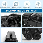 Pickup Truck Toy 1/24 Diecast Trucks Mammoth Model Car Kits,Metal Toy Truck Suitable for Kids and Car Collection,Pull Back Cars with Light and Sound,Trucks for Kids Ages 4-8（Black）