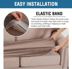 H.VERSAILTEX Velvet Stretch Individual Couch Cushion Cover Plush Slipcover for Loveseat Sofa Furniture Protector Seat Cover (1 Piece Loveseat Cushion Cover, Taupe)