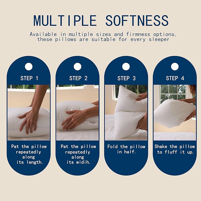 Set of 2 26×26 Inch Pillow Inserts Cotton Cover with Premium Fiber Filling Machine Washable Soft Fluffy Decorative Pillows for Indoor Outdoor Use Perfect for Couches Seats & Beds