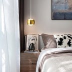 Modern LED Dimmable Pendant Light fixtures,Mini Island Pendant Lighting for Kitchen Island Dinning Room,Bedroom,Bar, Kitchen Island Ceiling Hanging Light Fixtures(gold-1-Pack)