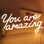 SYLHOME You Are Amazing Led Neon Light Sign Girls Bedroom Kids Room Wall Decor Sign Wedding Birthday Christmas Graduation Party Sign Student USB 15.75" X 8.94" Warm