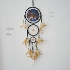Remorelt Wolf Eagle Bear Dream Catcher Bedroom Wall Decor, Christmas Home Decoration, Room Accessory, White Moon Feather Decoration - Unique Home Craft Wall Pendant (DC03 13inch Set 3 Wolves)