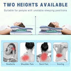 Cervical Pillow for Neck and Shoulder Pain Relief, Ergonomic Neck Pillow for Sleeping, Contour Memory Foam Cervical Pillow, Neck Pillow for Side Back Stomach Sleepers with Ice Silk Fabric (Blue)