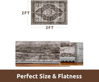 AMOAMI-2X3 Small Rug-Washable Rugs Entryway Mat Indoor-Soft Vintage Non Slip Rugs for Kitchen Laundry Room Bathroom Brick/Brown Decorative Accent Rug for in Front of Sink 24 Inch x36 Inch