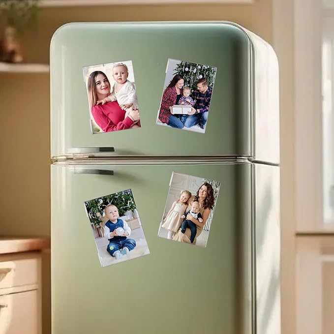 Magnetic Picture Frames for Refrigerator 2x3 Inch,Mini Photo Frames for Fridge,8 Pack Clear Picture Display Frame Home Office School Lock Storage