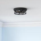 Flush Mount Ceiling Light Fixture for Hallway,2-Light Black Hallway Light Fixtures Ceiling,Light Fixtures Ceiling Mount for Kitchen,Farmhouse,Hall (2 Pack)