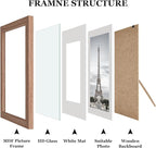Picture Frame Set 10 Pack, Picture Frames Collage Wall Decor with Mat for Multiple Sizes Photos, Two 8x10, Four 5x7, Four 4x6, Photo Frames for Wall and Tabletop, Rusic Brown