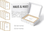 HAUS AND HUES Natural Oak Wood Gallery Wall Tabletop Frames Made with Real American Oak and Shatter-free Plexiglass - Set of 11 (Eight 4x6, Three 5x7, Framed Beige)