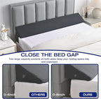 King Size Wedge Pillow for Headboard Gap Filler Nora Pillow Wedge Long Wedge Pillow for King Size Bed Gap(0-8") Between Mattress and Headboard Grey 76"x10"x6"