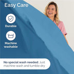 Full Sheets Set 6 Piece - Includes 4 Pillowcases - Bed Sheets Full Size - Soft Hotel Luxury Bedding - Cooling, Comfy, Cozy & Breathable - 1 Flat & 1 Fitted & 4 Pillowcases w/ Deep Pockets - Denim Blue