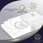 Royal Therapy 2-Pack Queen Memory Foam Pillow, Cervical, Queen Contour Pillow, Orthopedic Pillow for Neck Support, Neck Pain, Side Sleepers, CertiPUR-US
