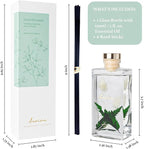 Flower Reed Diffuser Set, 5 oz Eucalyptus Mint Scent Diffuser with Sticks, Home Fragrance Scented Oil Reed Diffusers for Home, Bathroom, Decor & Gift