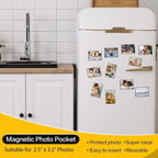 YixangDD 20 Pack Magnetic Picture Frame, 2.5 x 3.5 Inches Fridge Magnetic Photo Frames, Magnetic Photo Frames for Refrigerator, Home, School, Office (Black)