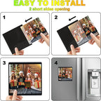 Black Magnetic Picture Frame 4X4 for Refrigerator,12 pack,Square Photo Magnets Sleeves