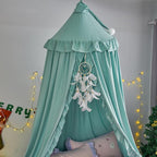 VETHIN Bed Canopy for Girls,Princess Round Dome Dreamy Mosquito Net Bedding Girls Room Castle Play Tent Hanging House Decor Reading Nook Canopies (Green)
